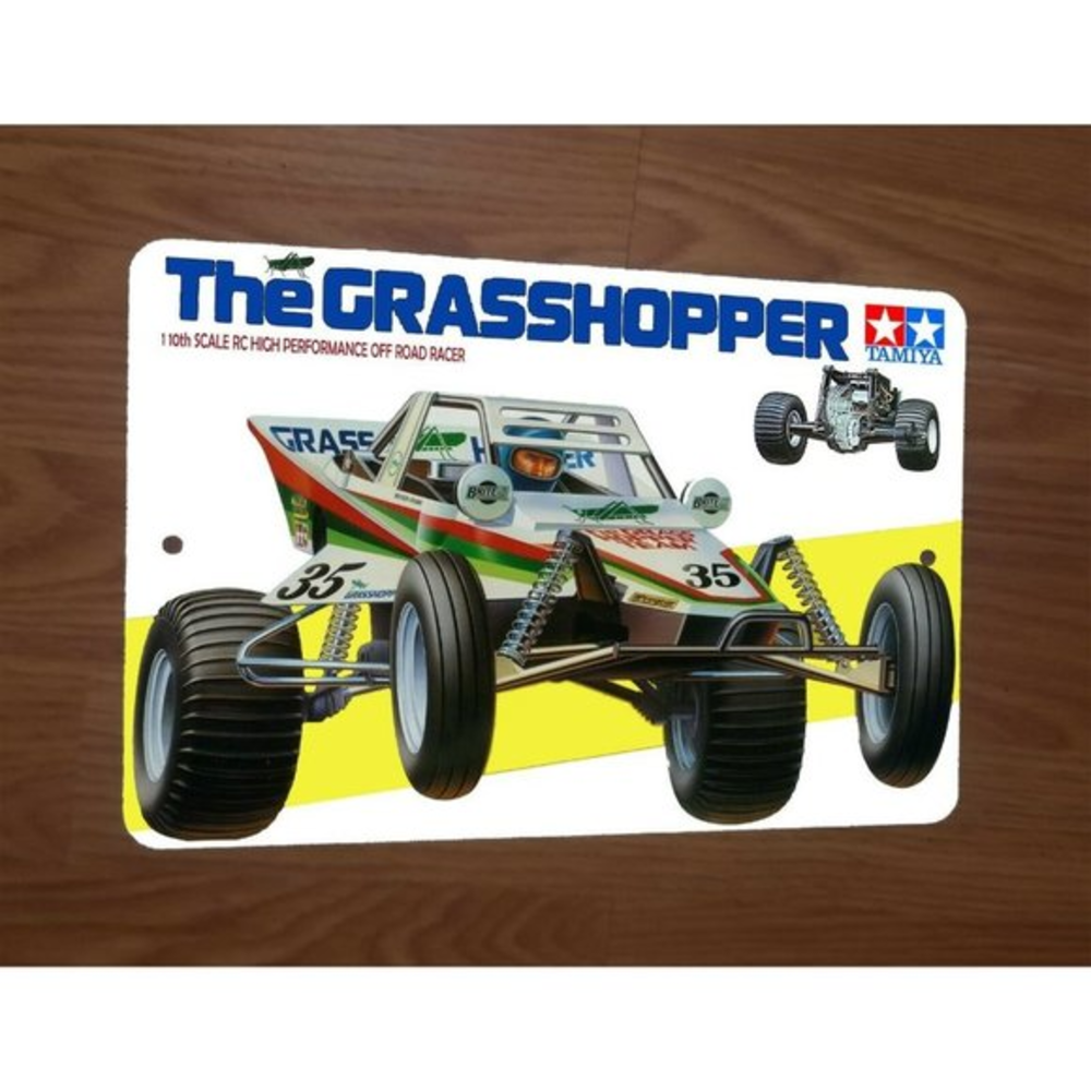 The Grasshopper RC Remote Control Off Road Racer Box Art 8x12 Metal Wall Sign‎
